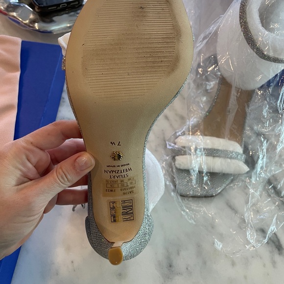 NWT Stuart Weitzman Nudistcurve 100 Strap Sandal Crystal size 7.5 - Picture 5 of 10